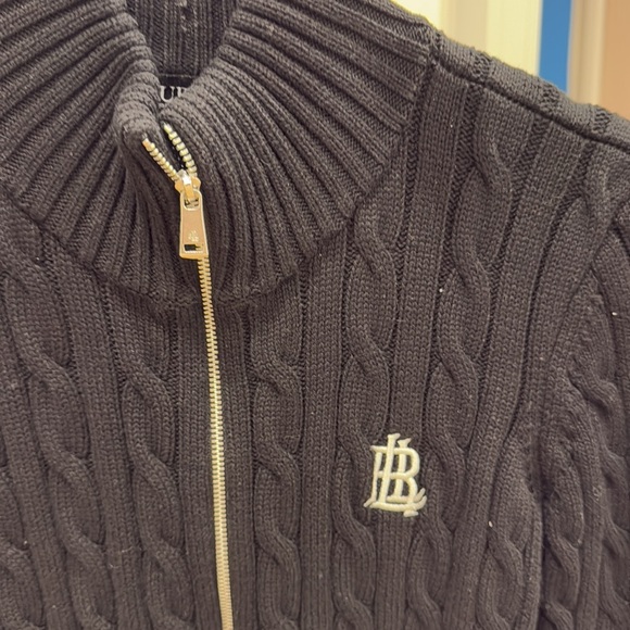 Lauren Ralph Lauren women’s small, black cable knit zip sweater - Picture 4 of 6